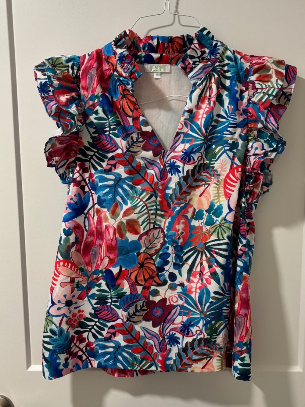 Jade Melody Tan Floral Shirt S
